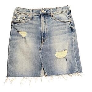 Mother The Sacred Slit Mini Skirt, The Confession, Distressed Raw Hem, Size 26
